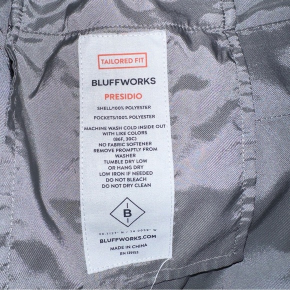 Bluffworks Mens Pants Large 33x29 Blue Presidio Airline Pull On Tailored Fit - Picture 12 of 12